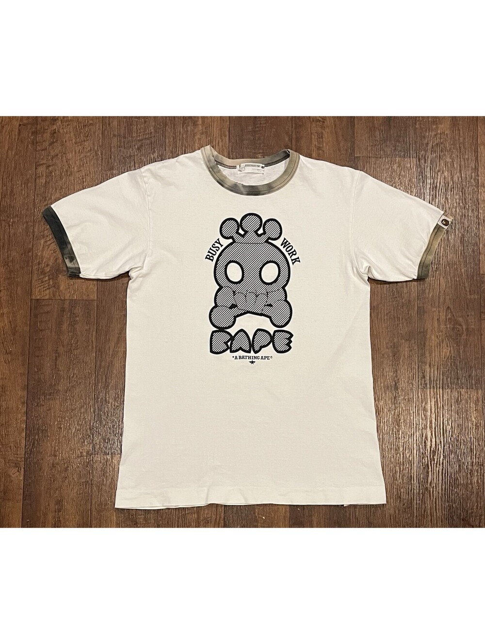 A Bathing Ape Bape Logo Tee Shirt Medium White